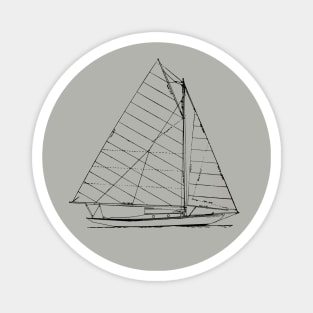 Sailboat Nautical Design Sketch - Sailing Magnet